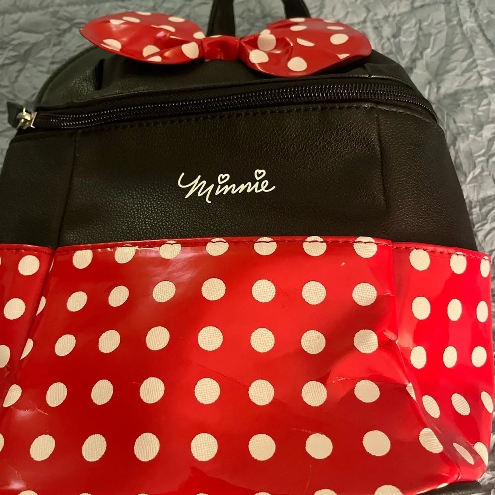 Disney Minnie Mouse Red and Black Polka Dot Backpack Dani by Danielle Nicole